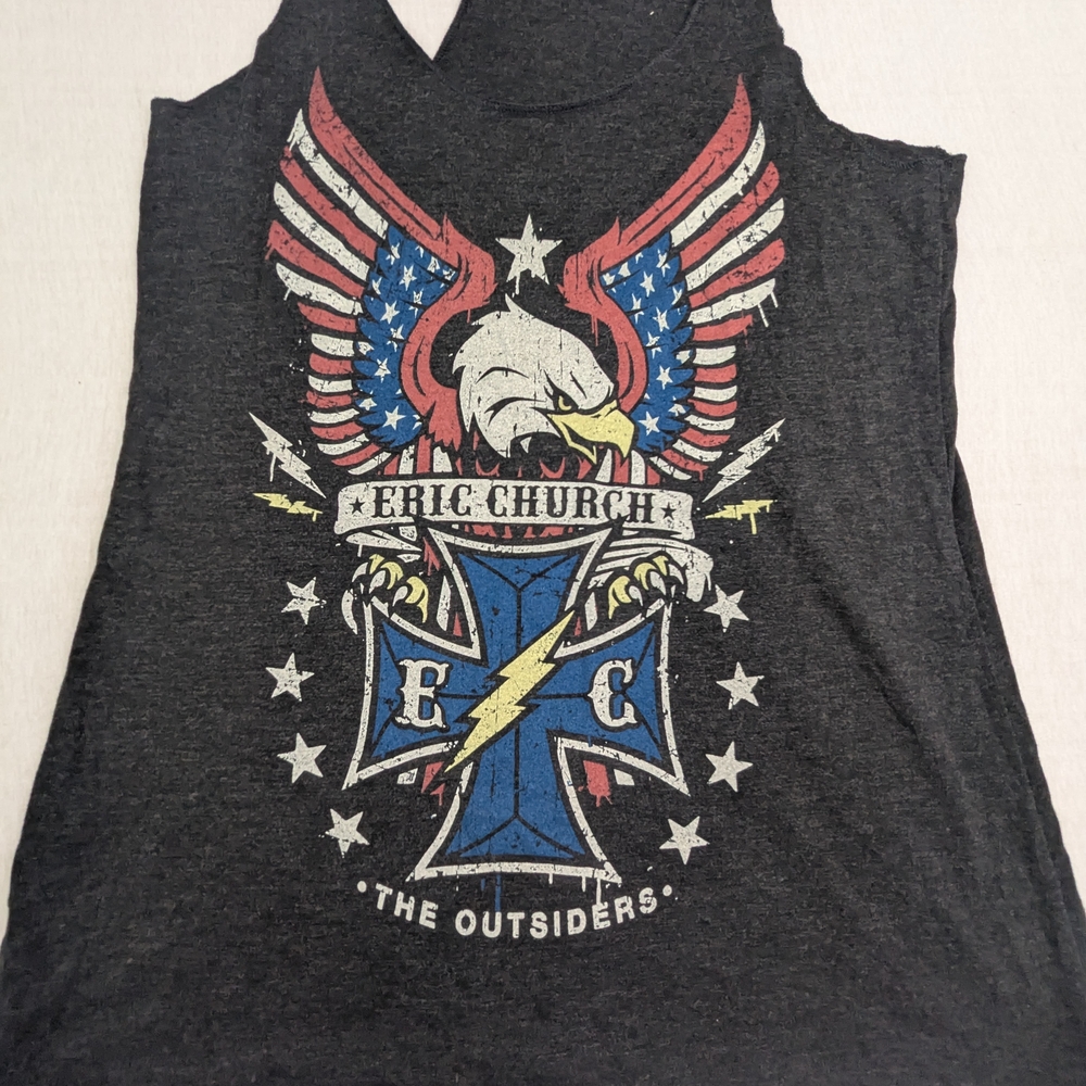 Eric Church The Outsiders  Patriotic Eagle Tank Top Medium